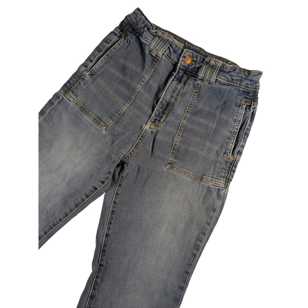 Pilcro The Icon Flare Jeans Womens Patch Pocket High Waist Wide Leg Retro 28x31